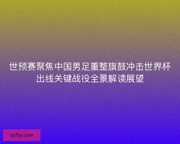 世预赛聚焦中国男足重整旗鼓冲击世界杯出线关键战役全景解读展望 世预赛聚焦中国男足重整旗鼓冲击世界杯出线关键战役全景解读展望